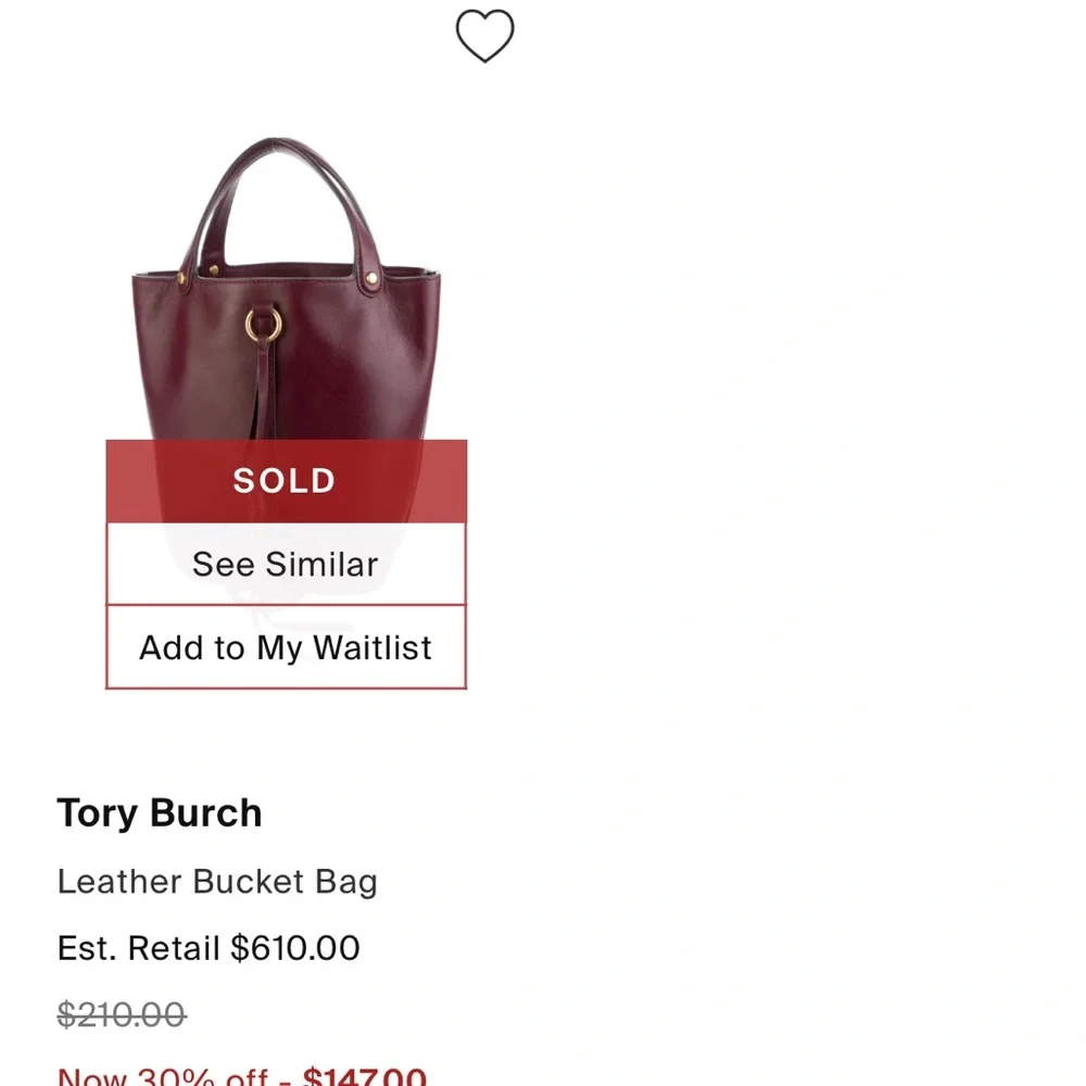 Tory Burch Miller Bucket Bag Deep Burgundy Rare Color Shoulder Bag Purse - Picture 3 of 17